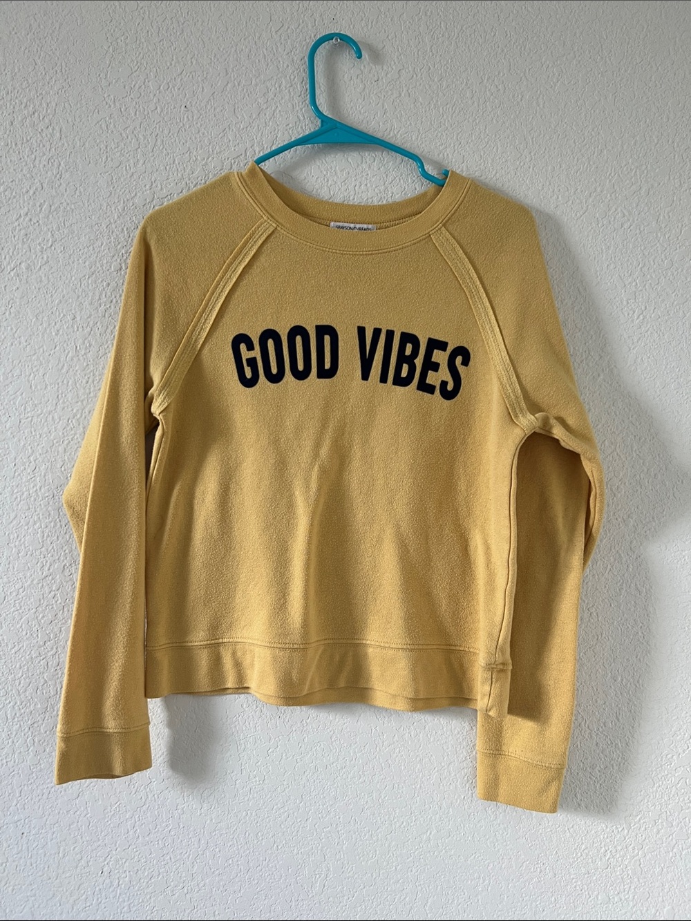 Grayson Threads Yellow "GOOD VIBES" Crewneck Sweatshirt